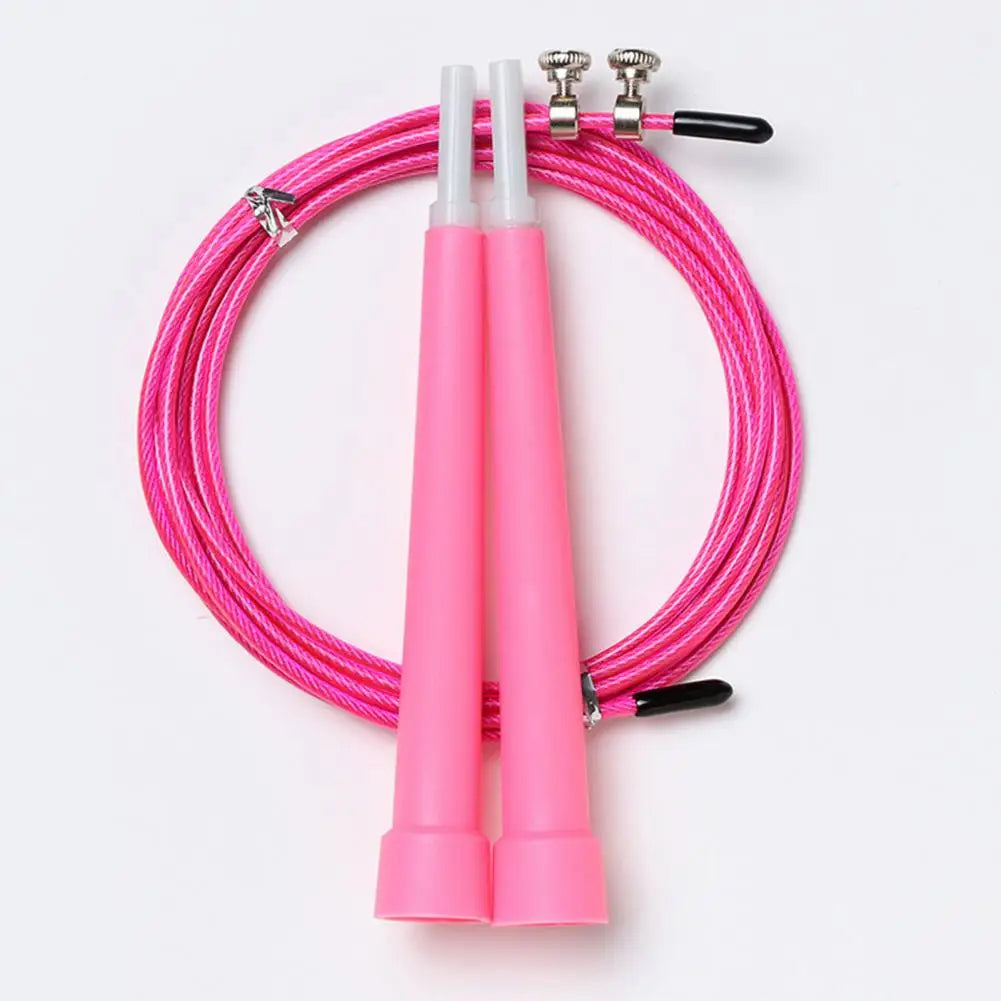 1 Set Steel Wire Jump Rope with Ergonomic Handle Weighted Adjustable Fitness Rope Skipping Workout Equipment for Kids Adults