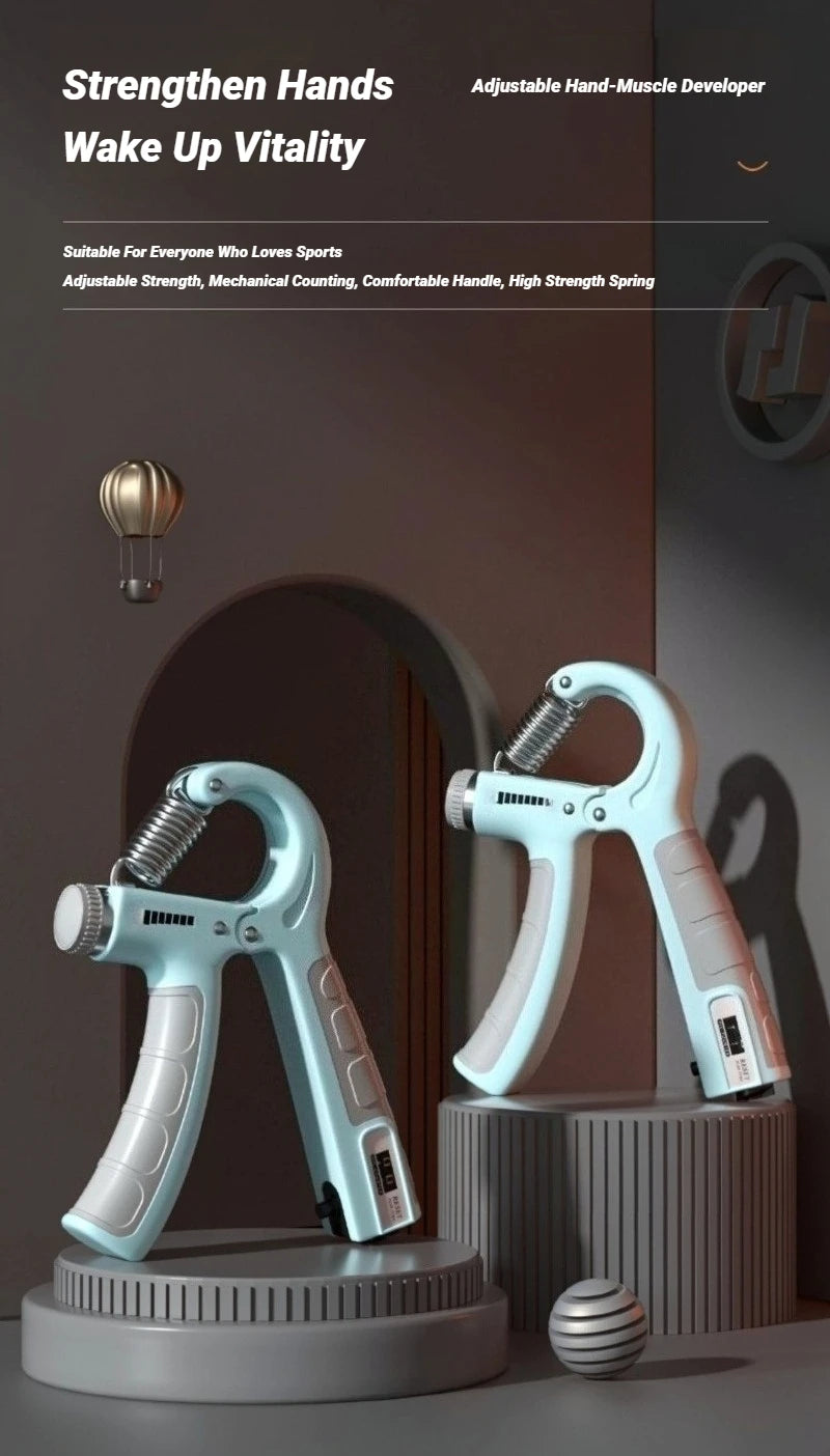 10-100Kg Adjustable Hand Grip Strengthener Trainer With Counter Wrist Forearm And Exerciser For Muscle Building Strength