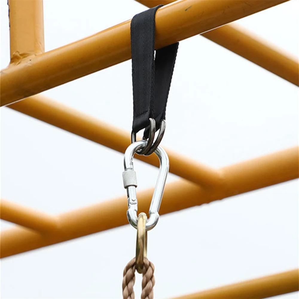 1PC Multifunction Fitness Equipment Hook Ring Hanging Belt With Hook Fitness Equipment Hanging Sandbag Pull Up Rope Belt