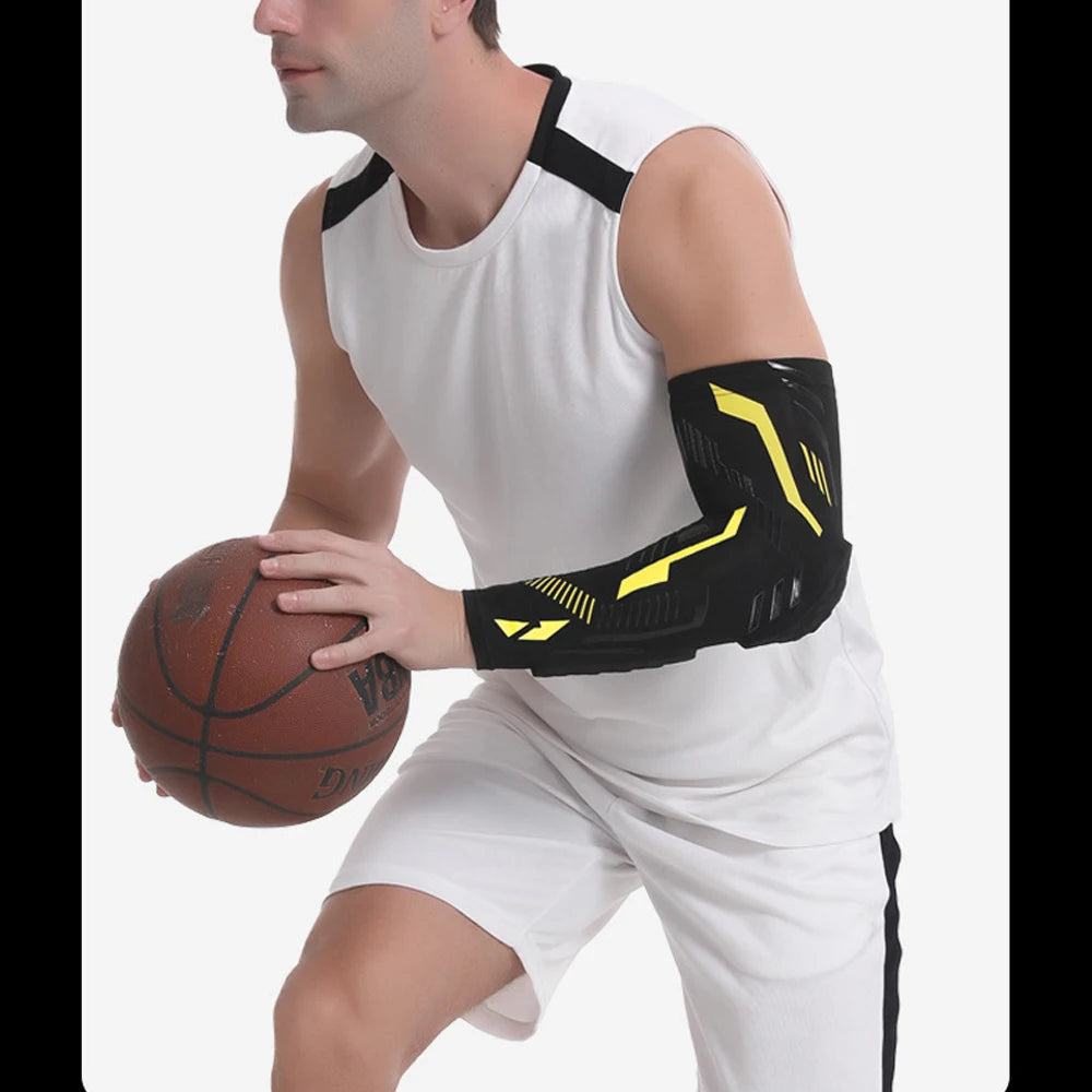 1 Pcs Sports Padded Arm Sleeves Protective Compression Elbow Pad Basketball Football Volleyball Soccer Gym Sport Arm Guards Home