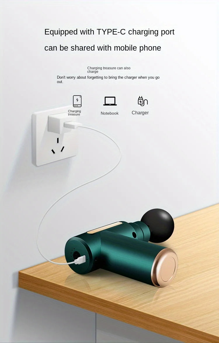 1 Massage Gun, Deep Muscle Handheld Massager for Body, Back and Neck Pain, Ultra-Compact and Elegant Design, High Torque Drive, 6 Modes and 6 Gears