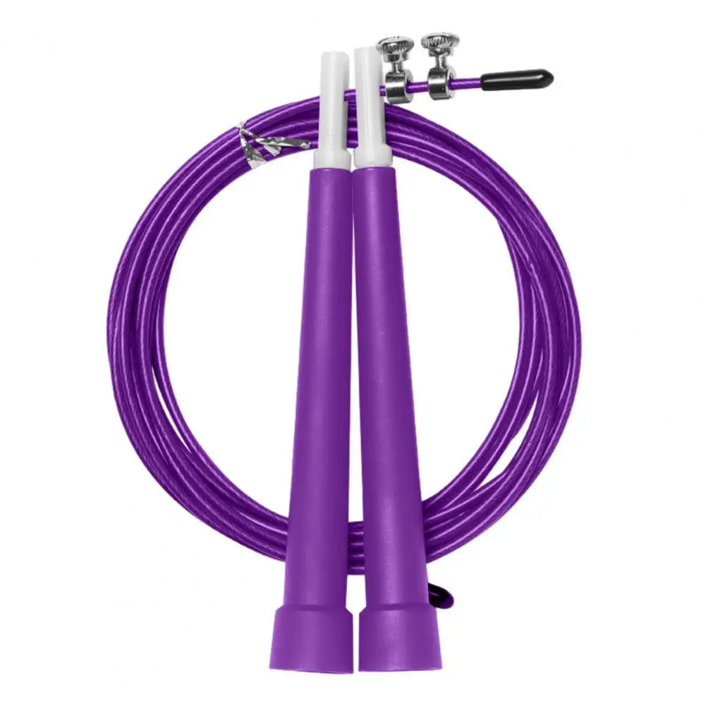 1 Set Steel Wire Jump Rope with Ergonomic Handle Weighted Adjustable Fitness Rope Skipping Workout Equipment for Kids Adults