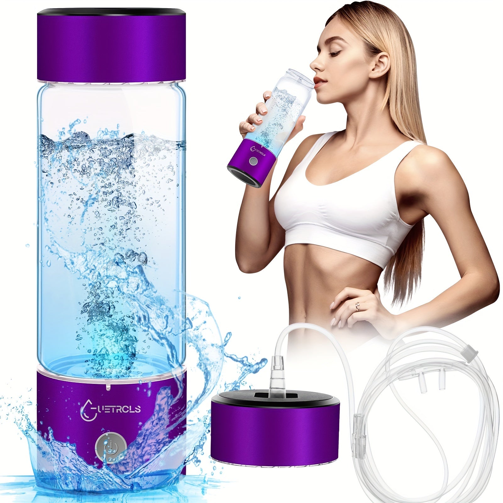 2 in1 Hydrogen Water Bottle, Hydrogen Water Generator, Portable Hydrogen Generator, Rechargeable Health Ionizer - Rich in Antioxidants for Wellness and Travel