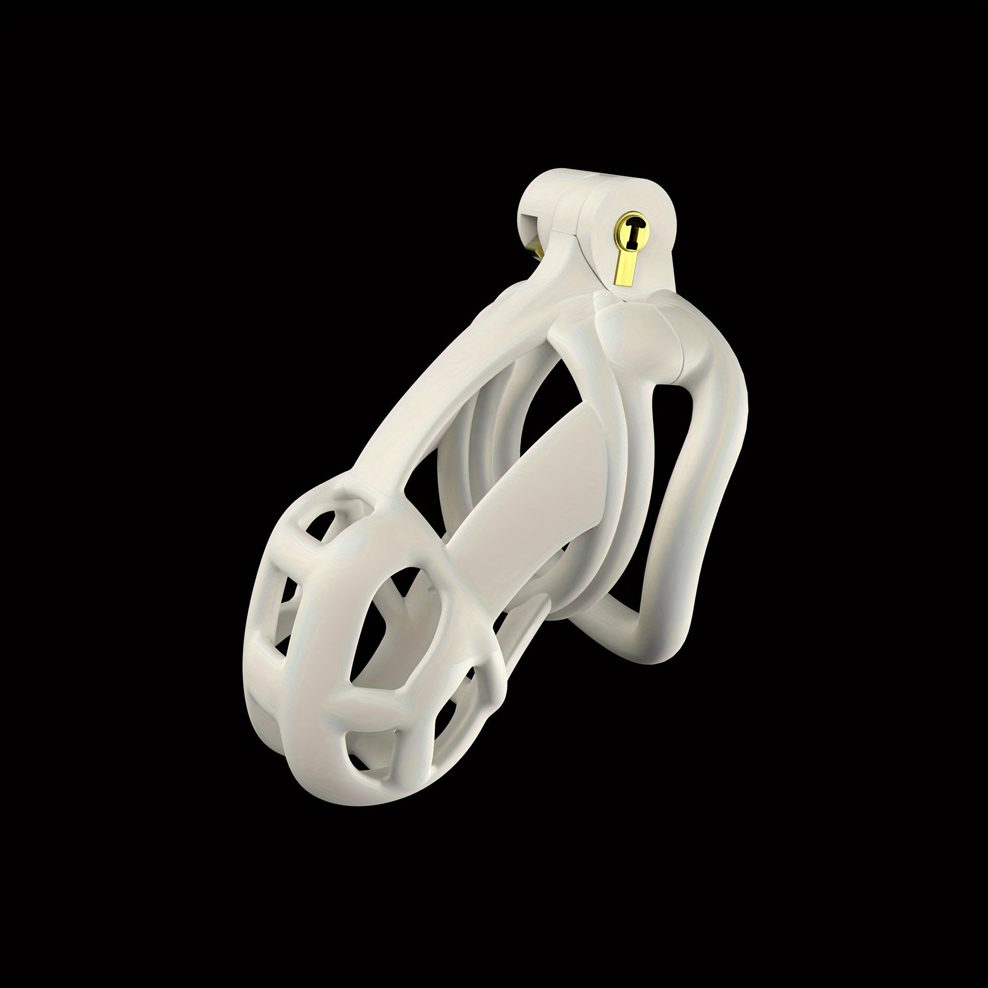 1pc Male Chastity Cage - Breathable Cock Ring with Lock, 4 Rings, Resin Virginity for Men, Penis Cage Lock for Sexual Wellness