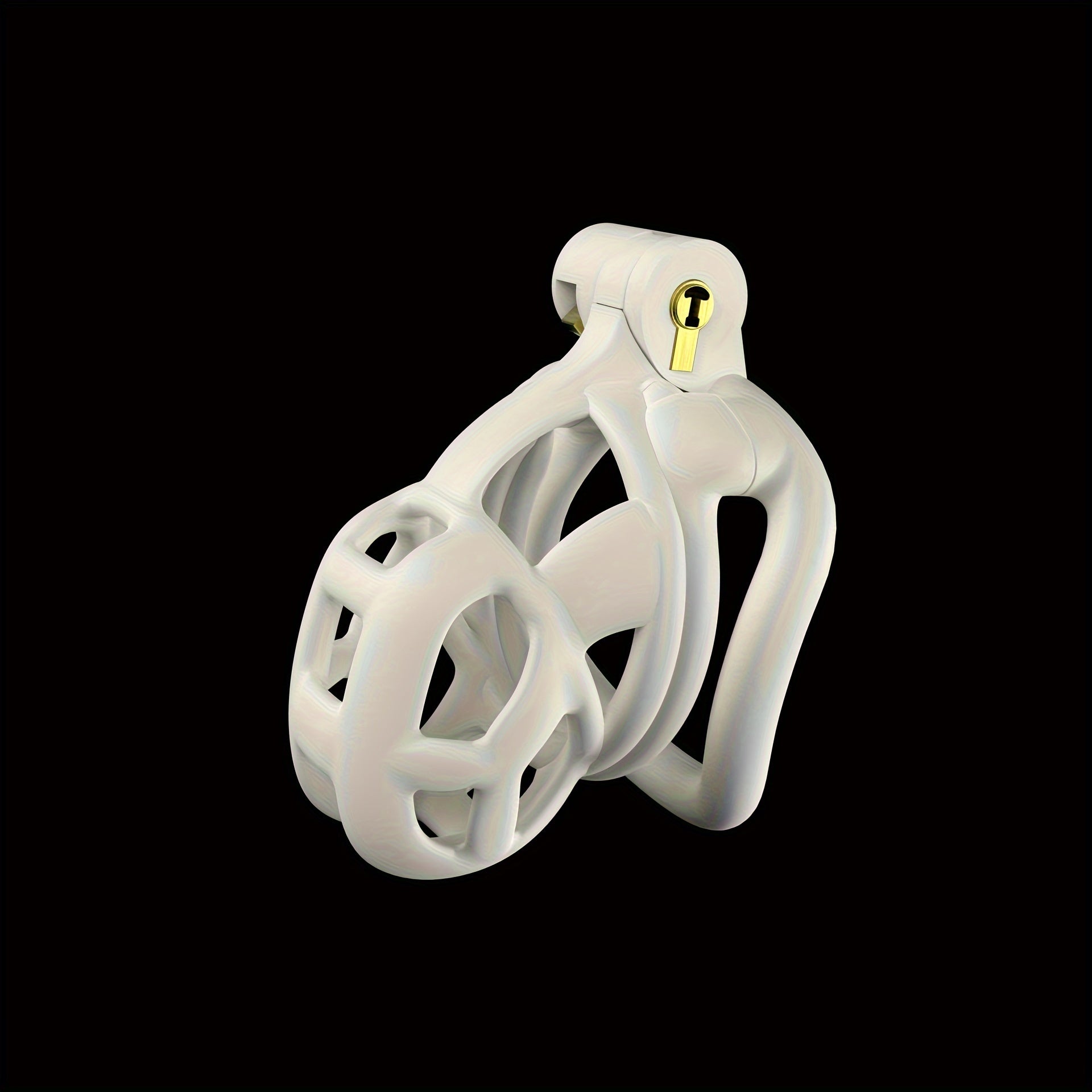 1pc Male Chastity Cage - Breathable Cock Ring with Lock, 4 Rings, Resin Virginity for Men, Penis Cage Lock for Sexual Wellness