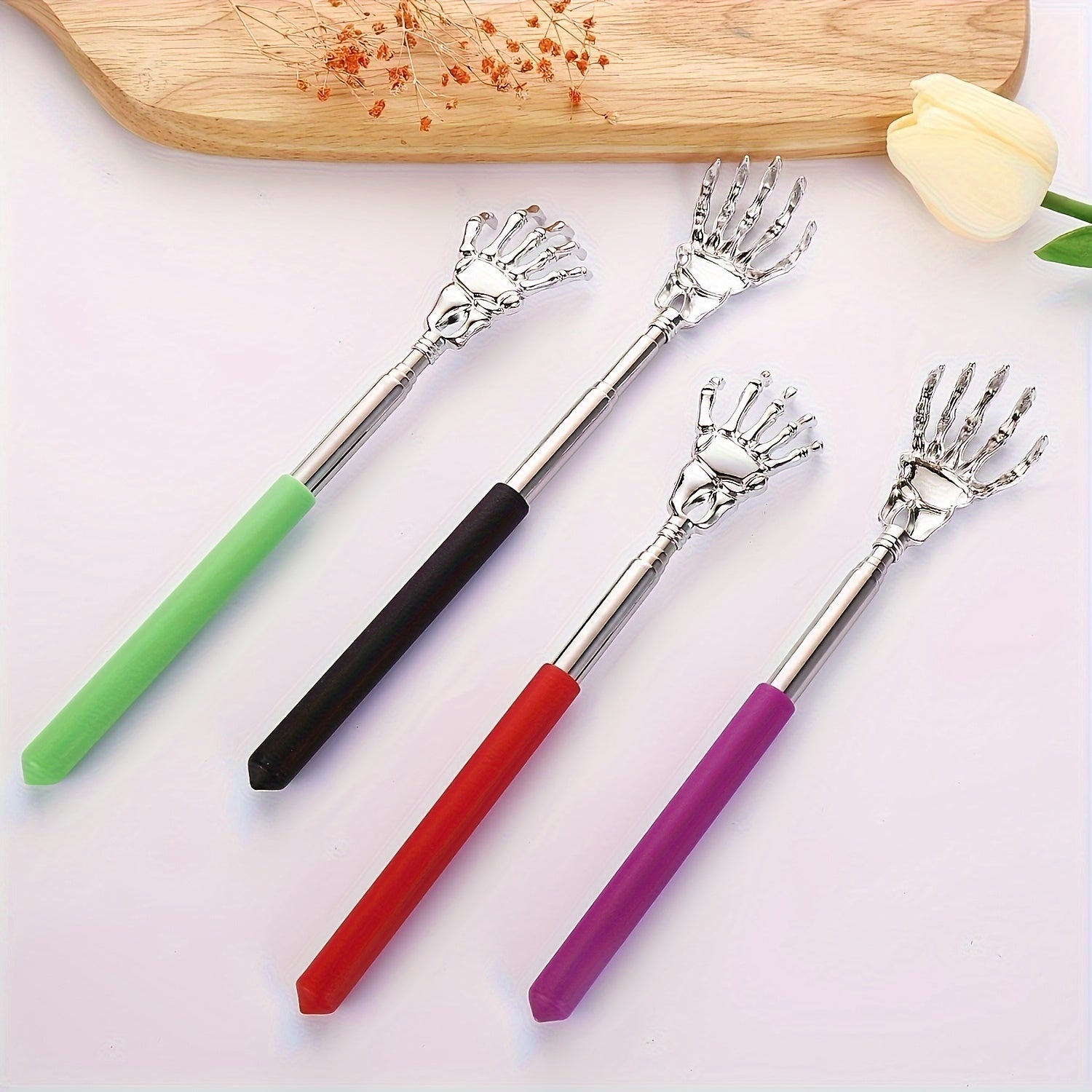 1pc Stainless Steel Extendable Back Scratcher - Portable, No-Battery Needed, Perfect for Health & Wellness Enthusiasts