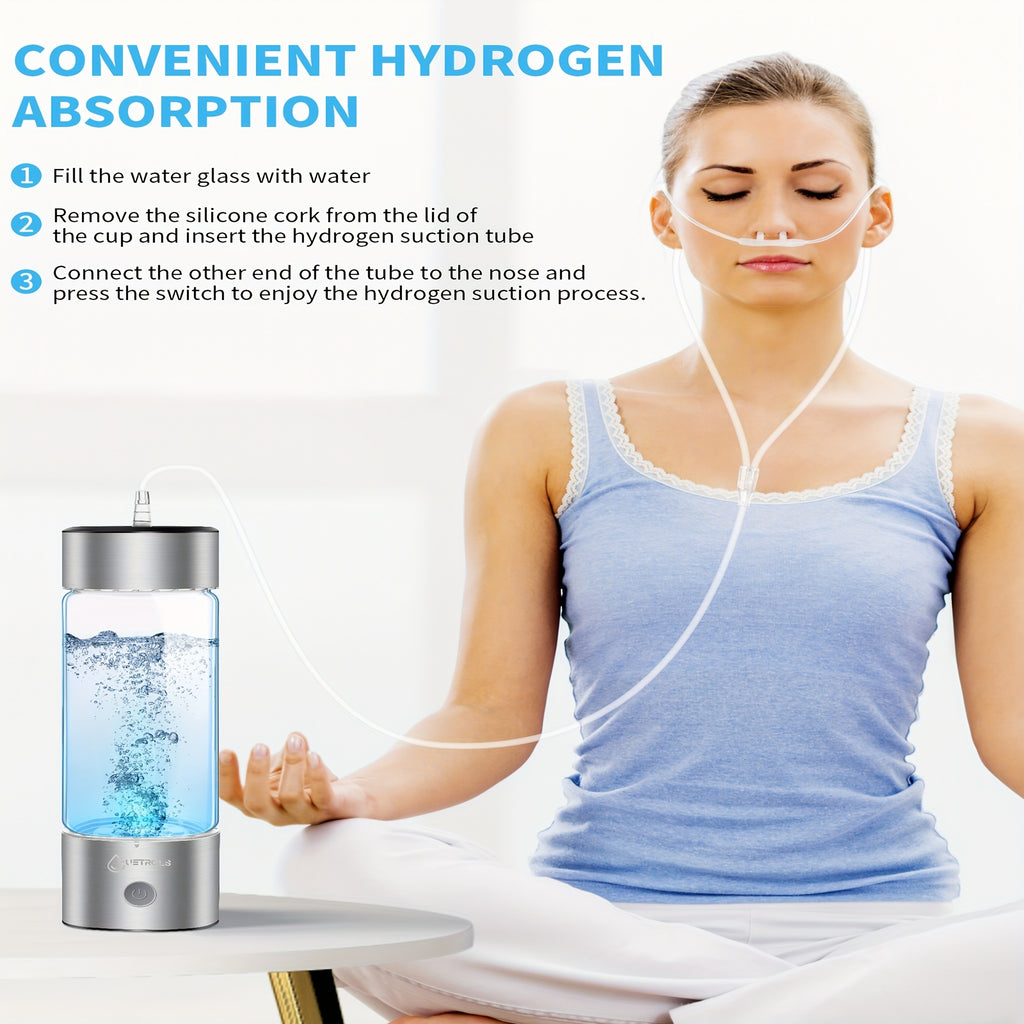 2 in1 Hydrogen Water Bottle, Hydrogen Water Generator, Portable Hydrogen Generator, Rechargeable Health Ionizer - Rich in Antioxidants for Wellness and Travel