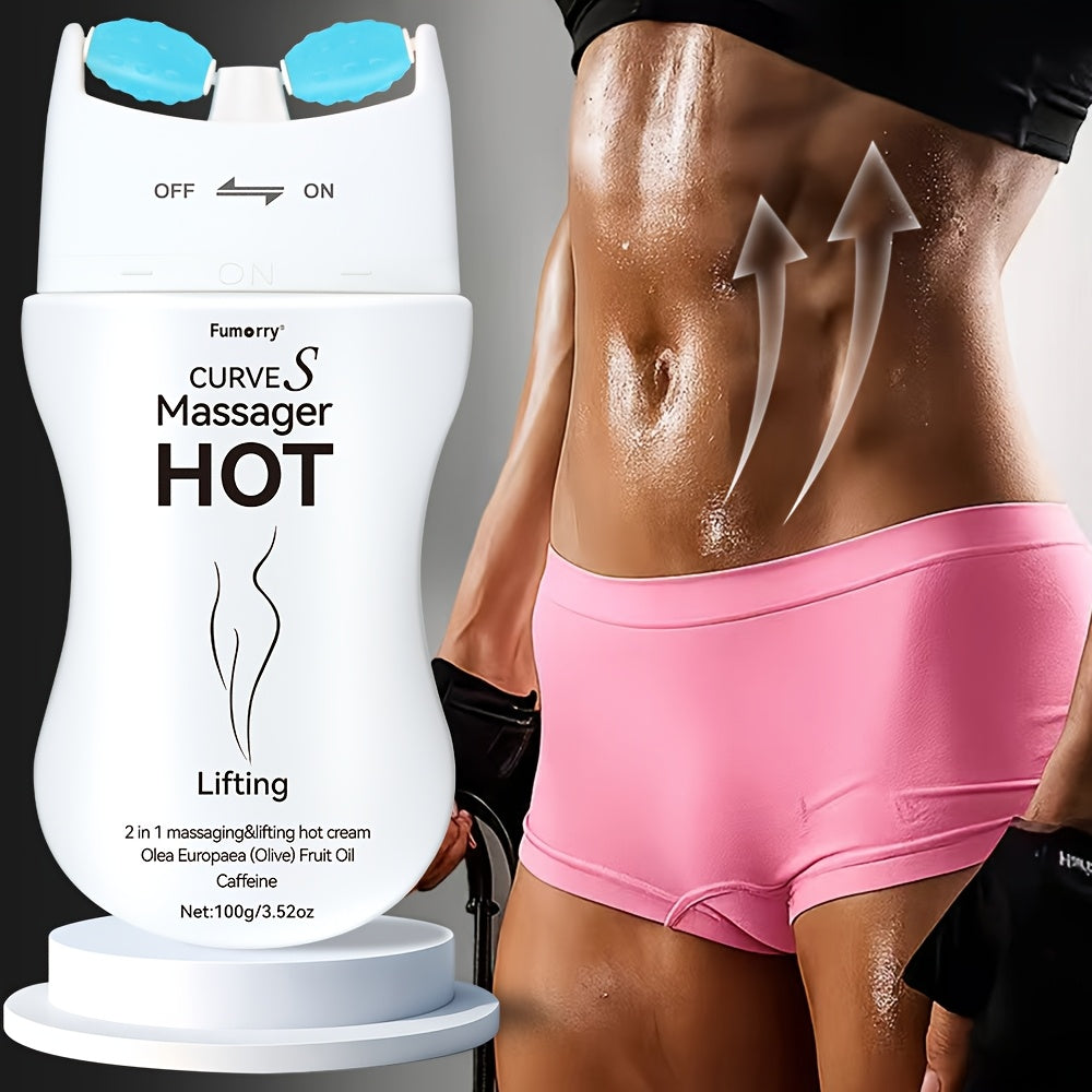 1 Bottle, Curve S Hot Lifting 2-in-1 Massaging Hot Cream - Moisturizing & Firming for Abdomen, Thighs, Buttocks & Arms, Hypoallergenic, All Skin Types, Double Roller Assisted Massage, 3.52 oz/, Beauty & Wellness|Soothing Skin