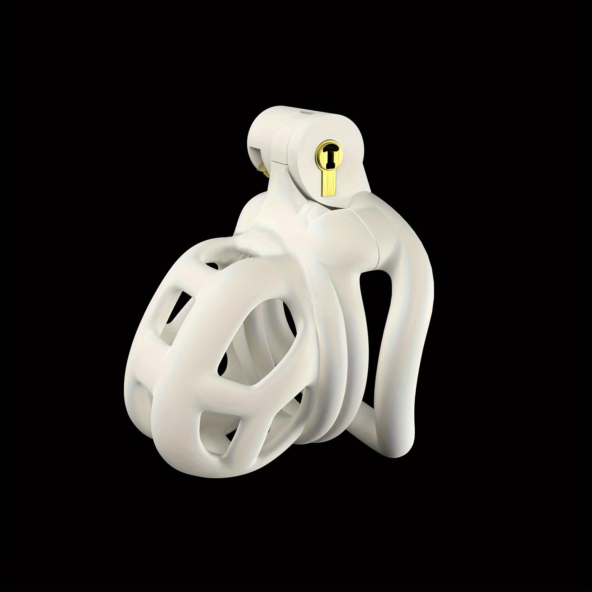 1pc Male Chastity Cage - Breathable Cock Ring with Lock, 4 Rings, Resin Virginity for Men, Penis Cage Lock for Sexual Wellness