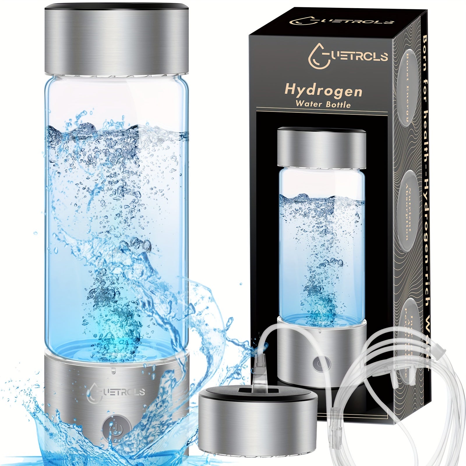 2 in1 Hydrogen Water Bottle, Hydrogen Water Generator, Portable Hydrogen Generator, Rechargeable Health Ionizer - Rich in Antioxidants for Wellness and Travel