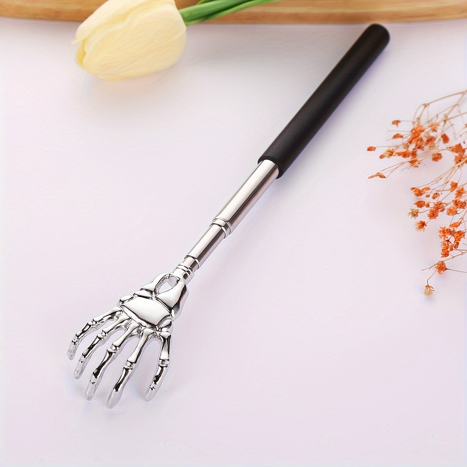 1pc Stainless Steel Extendable Back Scratcher - Portable, No-Battery Needed, Perfect for Health & Wellness Enthusiasts