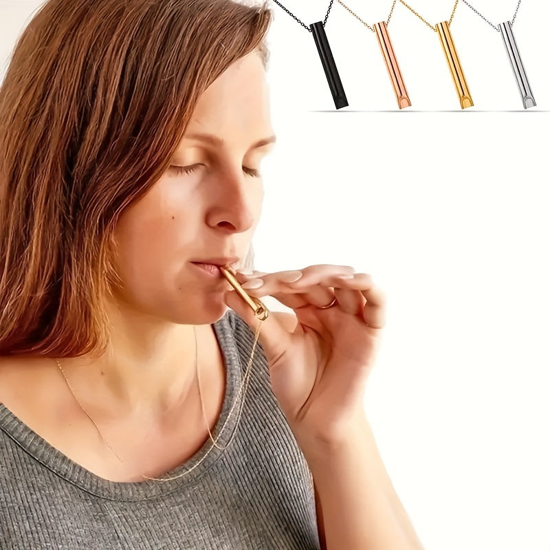 1 Piece Calming Breath Necklace - Wellness & Relaxation Accessory for Anxiety and Stress Reduction, Promoting Deep Breathing, Positive Thinking, and Panic Attack Relief, Ideal Gift for Men and Women Seeking Serenity