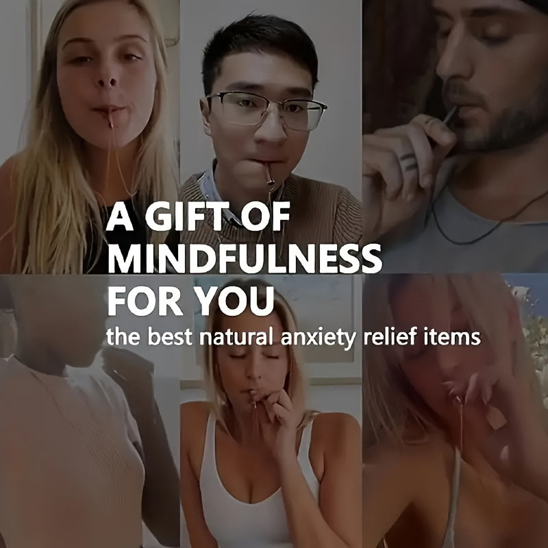 1 Piece Calming Breath Necklace - Wellness & Relaxation Accessory for Anxiety and Stress Reduction, Promoting Deep Breathing, Positive Thinking, and Panic Attack Relief, Ideal Gift for Men and Women Seeking Serenity