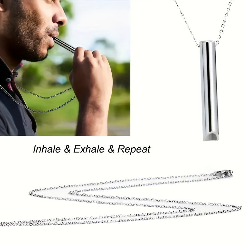 1 Piece Calming Breath Necklace - Wellness & Relaxation Accessory for Anxiety and Stress Reduction, Promoting Deep Breathing, Positive Thinking, and Panic Attack Relief, Ideal Gift for Men and Women Seeking Serenity
